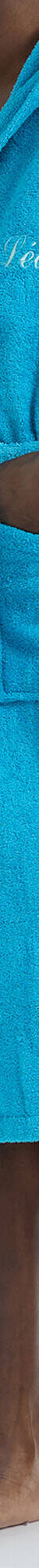 Peignoir mixte adulte col capuche éponge bouclette (turquoise) Peignoir mixte adulte col capuche éponge bouclette (turquoise)